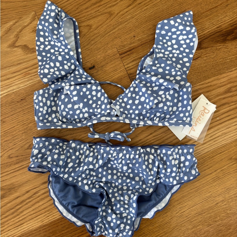 Raisins Blue and White Floral Bikini Swimwear